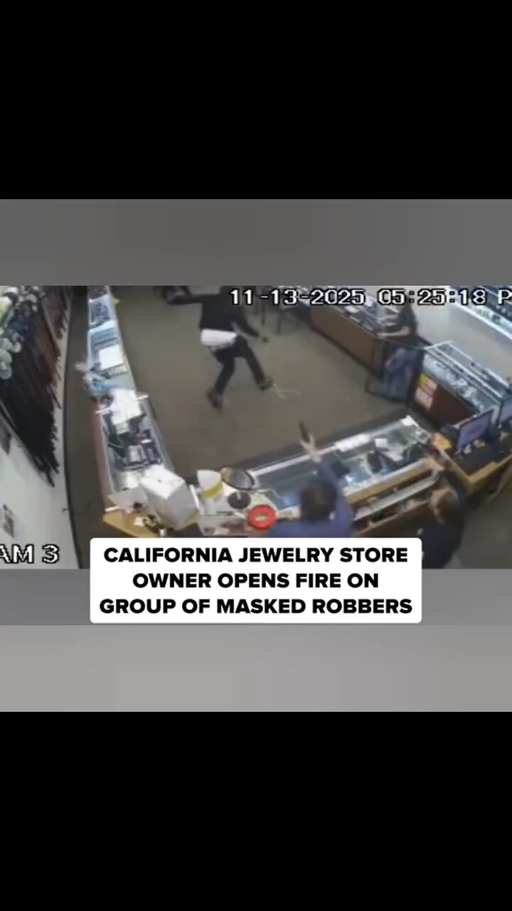 Masked robbers raid Madera jewelry shop; owner fires back on camera #caughtoncamera #robbery #japd