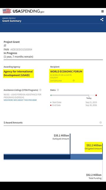 The World Economic Forum received $10's MILLION from USAID while "Penetrating Zee Cabinets"…