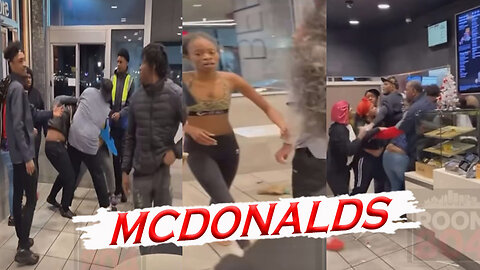 A Bunch of Bad Body Big Broke B*tches with Bonnets on Fighting at McDonalds