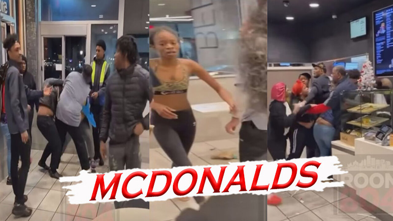 A Bunch of Bad Body Big Broke B*tches with Bonnets on Fighting at McDonalds