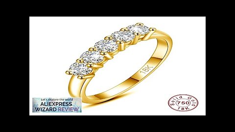 With Certficate Original Solid 18K Gold Moissanite Ring For Women 5 Stone Review