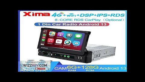 Universal 7" IPS Retractable Screen 1 din Car Radio Android Carplay Auto Review