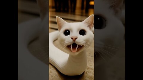 Funny snake cat meow #cat #viral #snake #funny