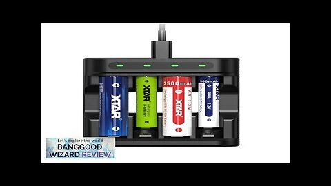 XTAR L4 AAA AA Battery Charger 4 Slots Intelligent LED Indicator Fast Review