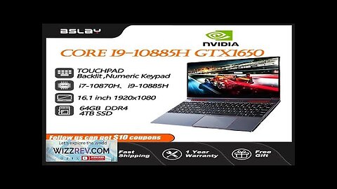 Intel Core i9-10885H 16.1 inch Gaming Laptop GTX1650 4G Win 11 64GB Review