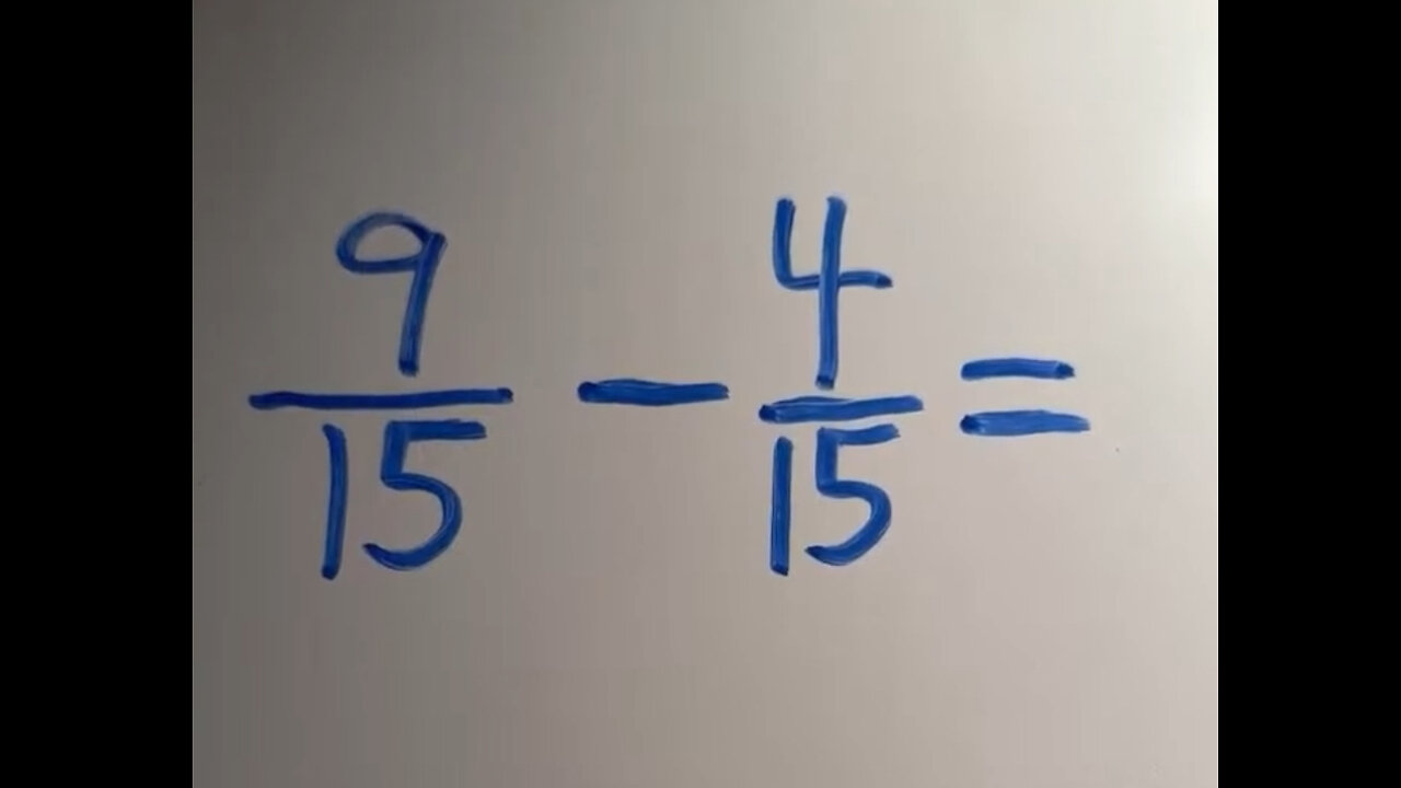 Subtracting Fractions with Like Denominators