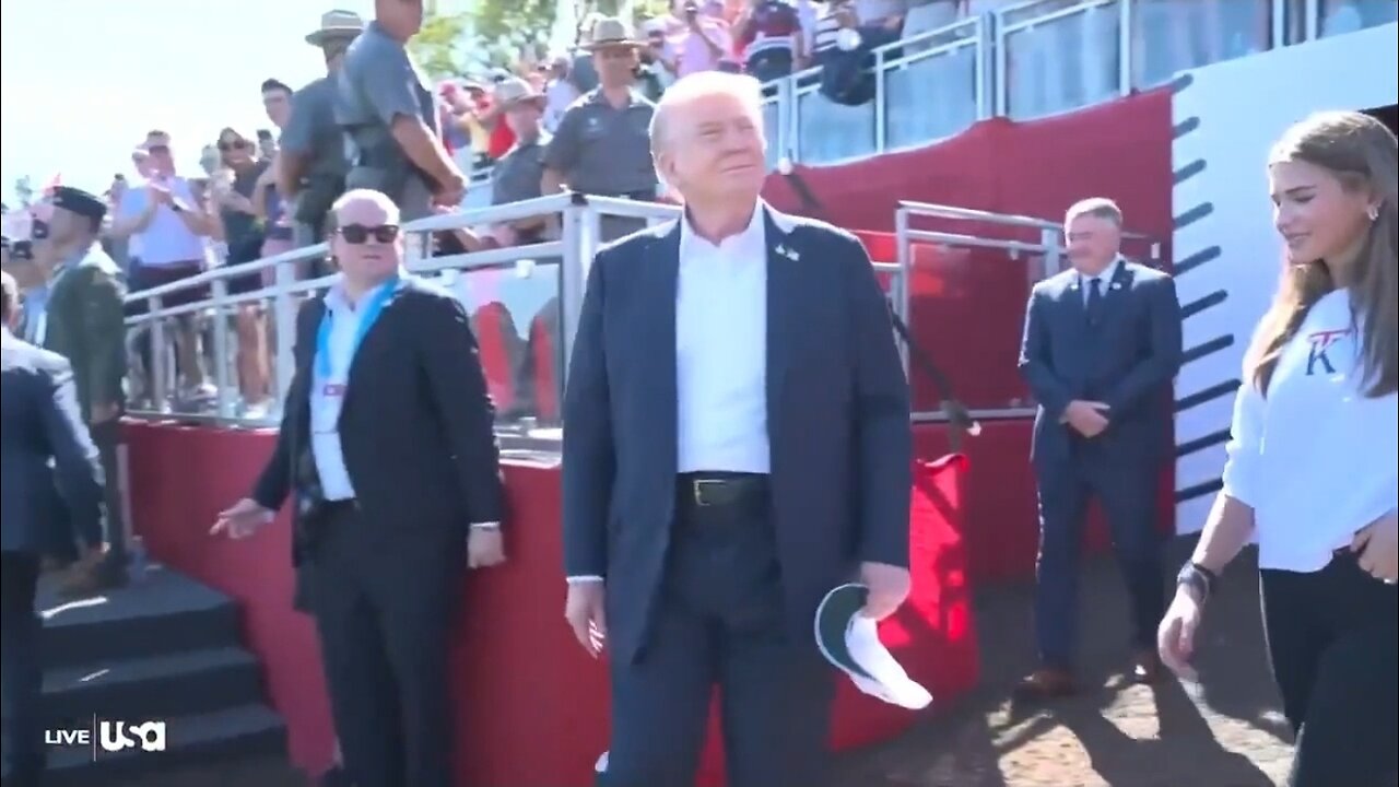 Ryder Cup Fans Chant USA As Trump Arrives