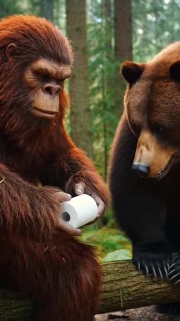 A bear, a bigfoot and a roll of toilet paper!
