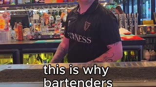 Why do bartenders always shake drinks about the bar??