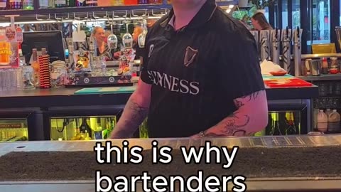 Why do bartenders always shake drinks about the bar??