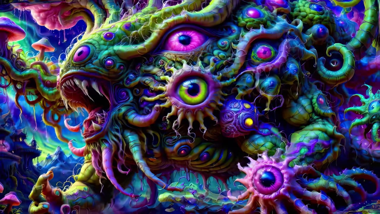 AI Manifest: Psychedelic Ethnogenics Ayahuasca Psilocybin Trip [2025 Visuals] [Psytrance Beat]