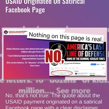 Fact Check: Fake Malia Obama Quote About $2.3M From USAID Originated On Satirical Facebook Page