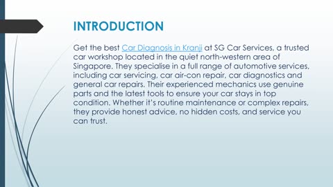 Get the best Car Diagnosis in Kranji