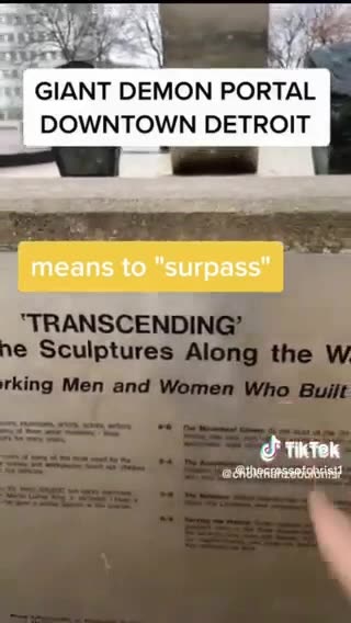 Giant Demon Portal Downtown Detroit (CC)