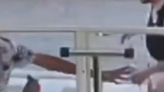 Absolute cuck of a boyfriend runs and hides as a man with a knife attacks his girlfriend