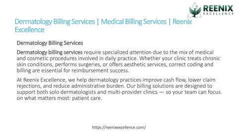 Dermatology Billing Services | Medical Billing Services | Reenix Excellence