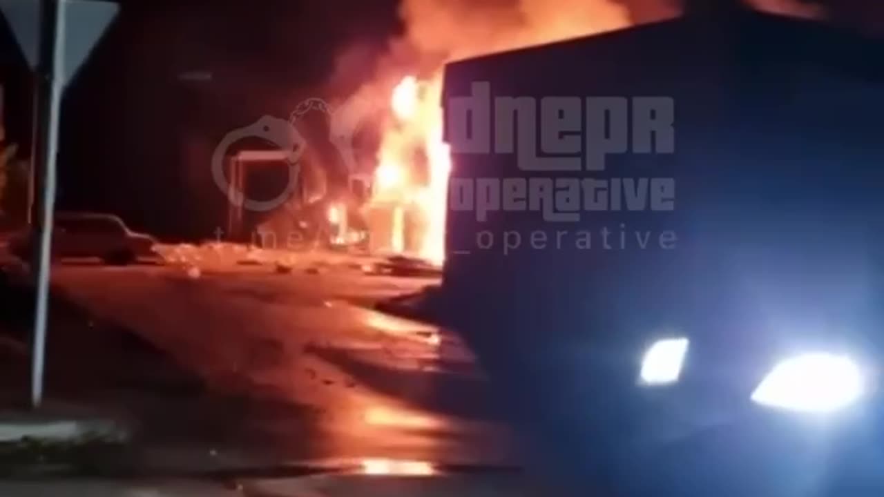 ATB supermarket is on fire after an enemy strike in Pokrovske
