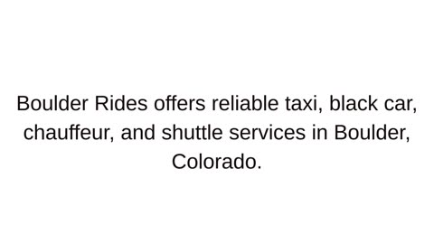 Limo service Boulder CO