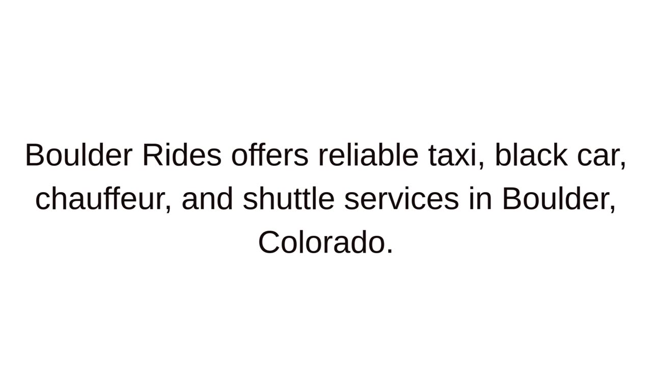 Limo service Boulder CO