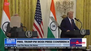 Trump delivers remarks at joint press conference with Indian PM Modi