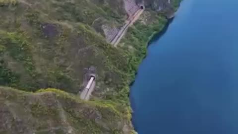 China railways galloping through mountains and caves