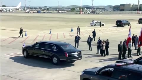 . @POTUS departs Ben Gurion Airport and begins the ~40 minute drive to Jerusalem,