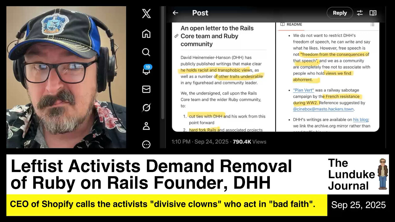Leftist Activists Demand Removal of Ruby on Rails Founder, DHH