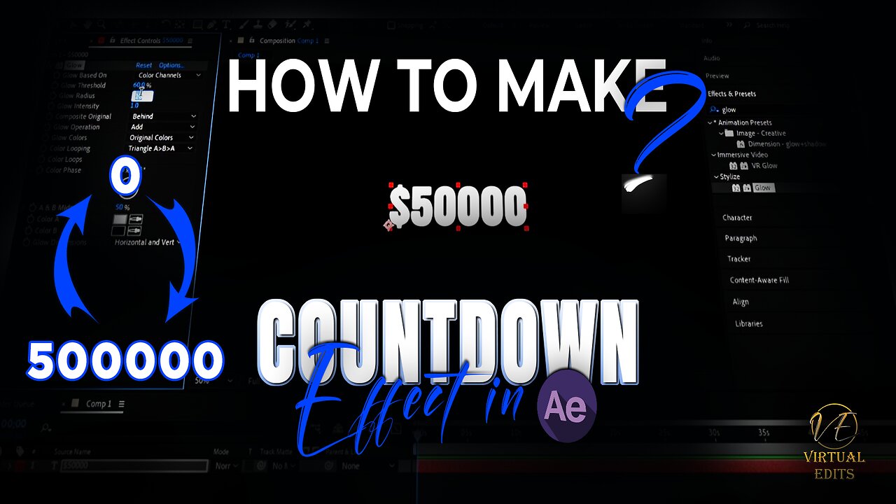 How to make a counting numbers effect in After FX