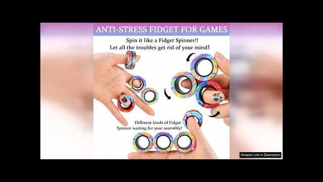 9Pcs Magnetic Rings Fidget Toy Set ADHD Anxiety Magnetic Fidget Toys Adults Review