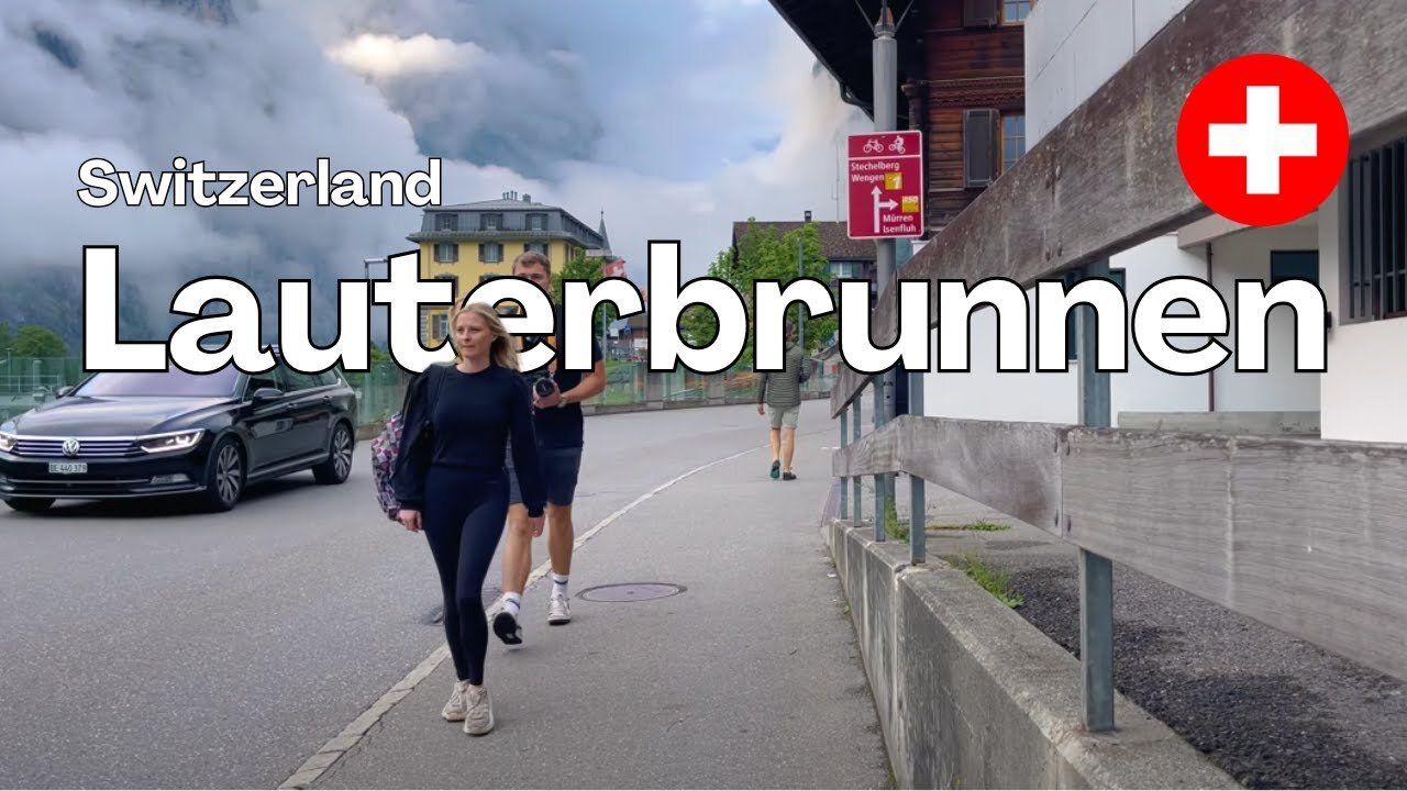 SWITZERLAND 🏔️ Walking City Tour | LAUTERBRUNNEN 🏕️| 4K HDR 60fps