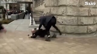 Shocking moment world leader’s security team beat protesters near White House