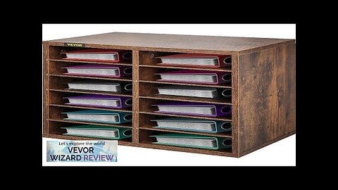 VEVOR 12 Compartments Wood Literature Organizer Adjustable Shelves Medium Density Review