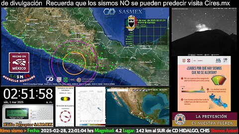#SISMO Magnitud 4.1 Loc 47 km al SURESTE de SAN MARCOS, GRO 01/03/25 02:51:21 #noameritoalerta