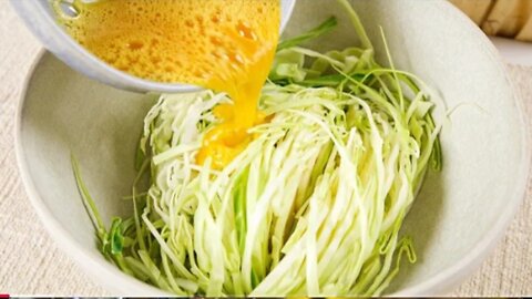 Cabbage with eggs is better than pizza! Easy , quick & very delicious!!!!!!!