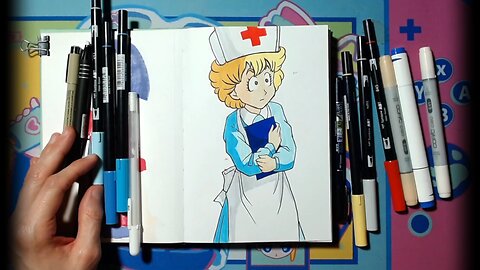 Anime Nurse: Pencil Sketch to Full Color!