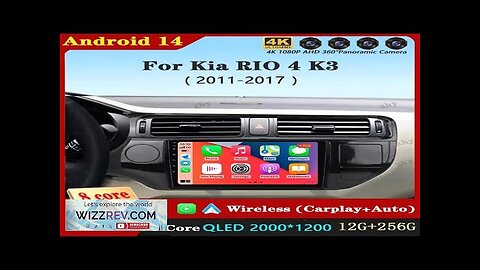 Android 14 Carplay Auto For Kia RIO 4 K3 2011 2012 2013 Review