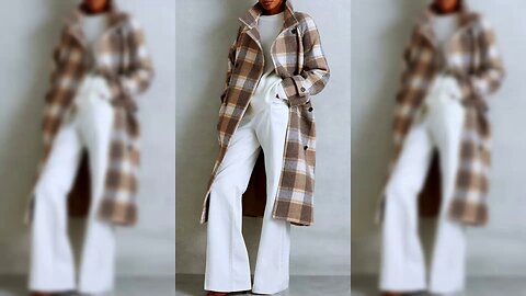 Plaid Tie Waist Double-Breasted Coat
