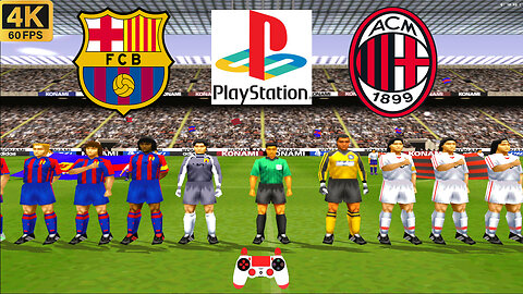 Barcelona vs AC Milan - Winning Eleven 2002 (PS1) - Full Game - 2K60