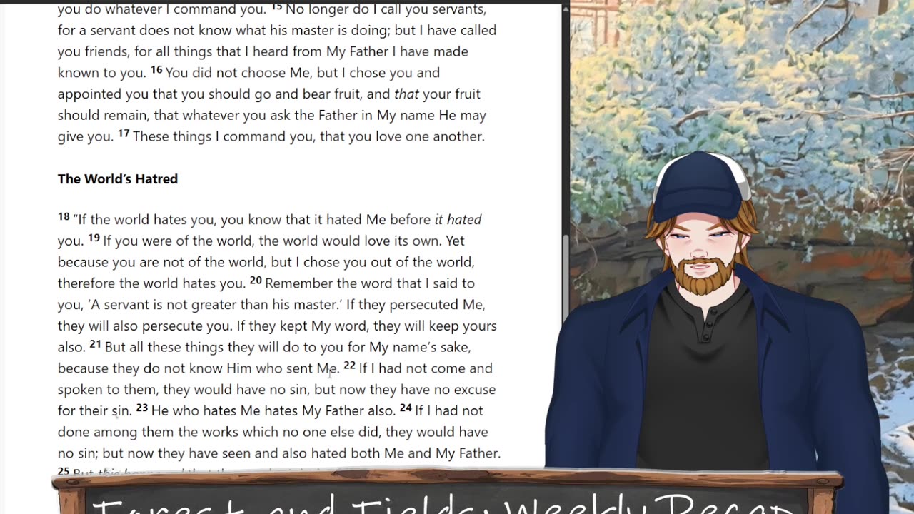 Forest and Fields Daily reading: John 15:9-27