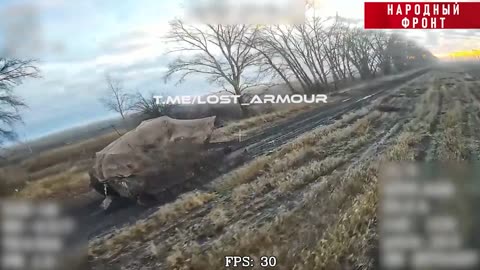 Ukrainian CV-90 IFV hunted and attacked by a Russian fiber-optic FPV drone