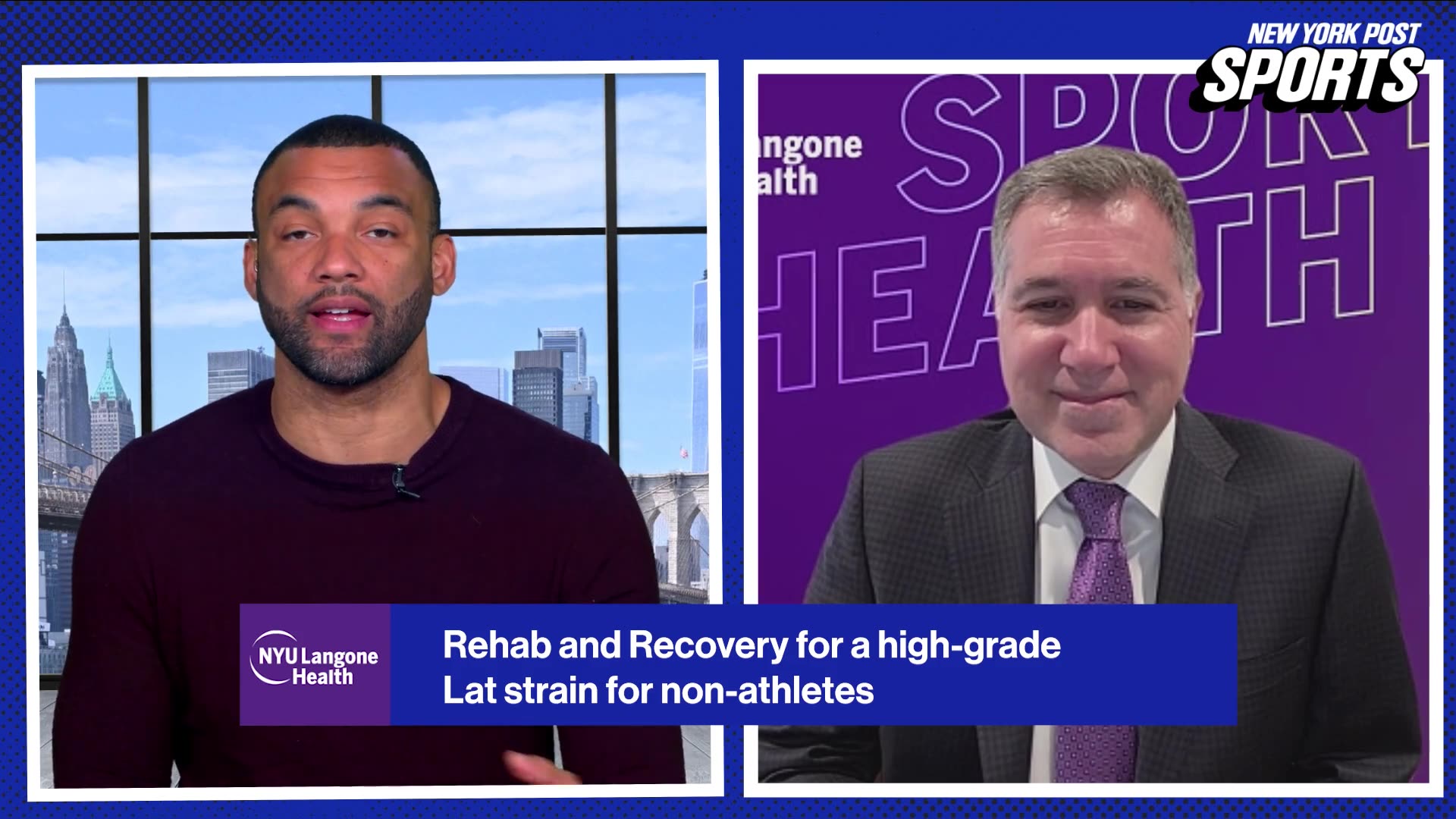 NYU Langone's Mark Grossman, MD, explains Luis Gil's recovery process from a high-grade right lat strain