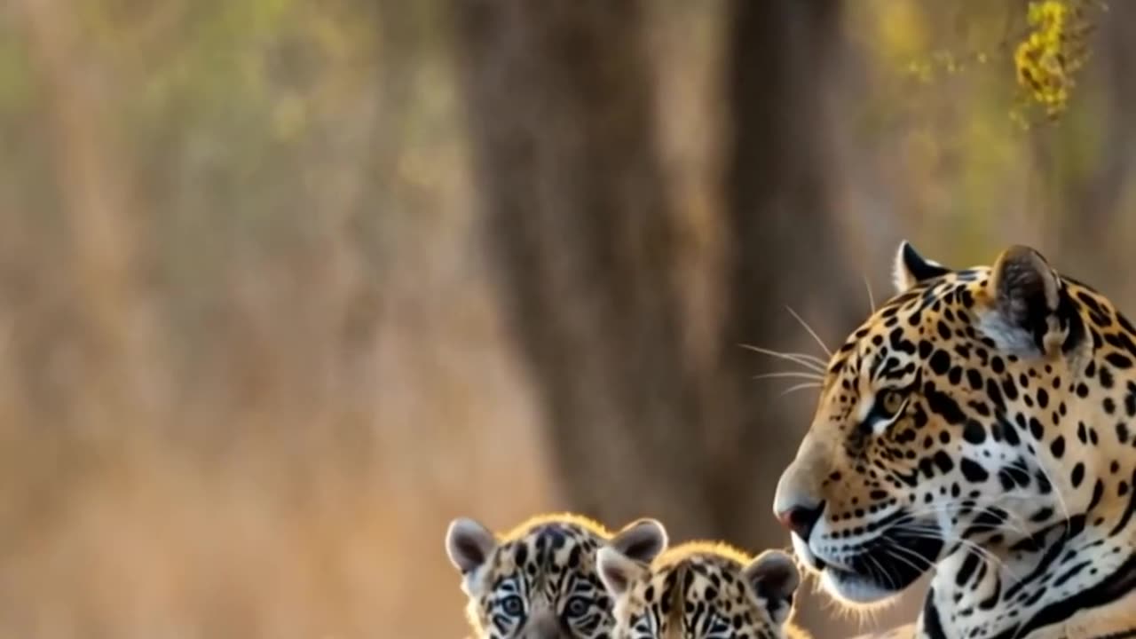 Lost Kitten Met a Jaguar Family in the Forest