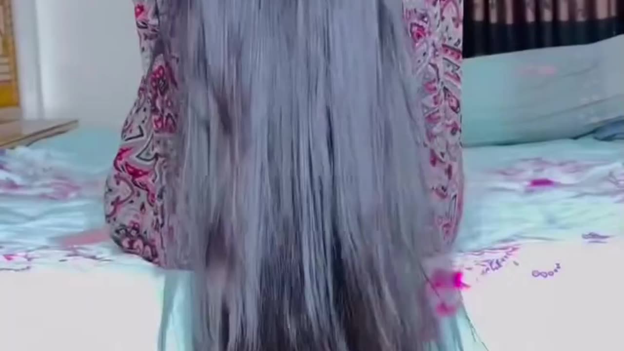 long hair play beautiful girl