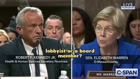 SEN WARREN ASKS IF REK JR WILL ACCEPT COMPENSATION FROM BIG PHARMA