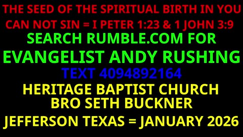 THE SEED OF THE SPIRITUAL BIRTH IN YOU CAN NOT SIN