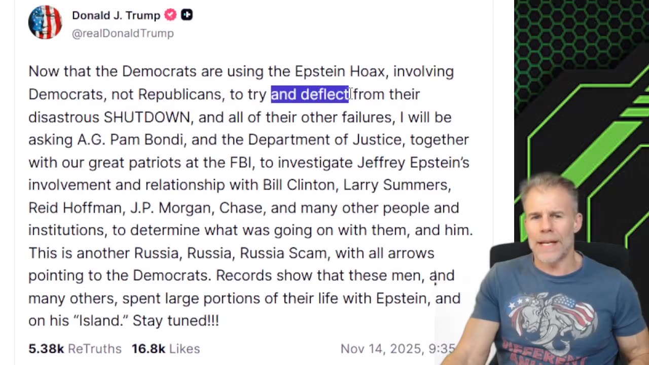 "Ask..if Putin Has the Photos of Trump Bl*wing Bubba" New Epstein Email Released -Trump Responds