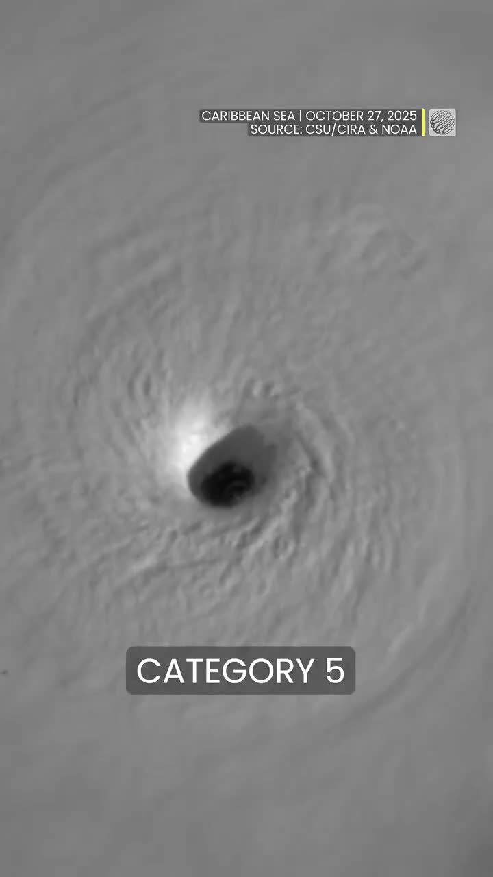 Satellite imagery shows Hurricane #Melissas growth from its formation on October 21 to a Category 5 hurricane through October 27, 2025. #HurricaneMelissa