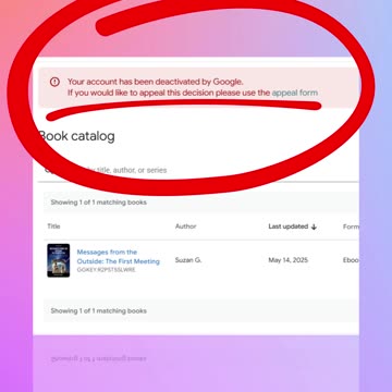 Google Books banned my ET Content
