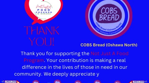 Thank You COBS Bread Oshawa North Feb