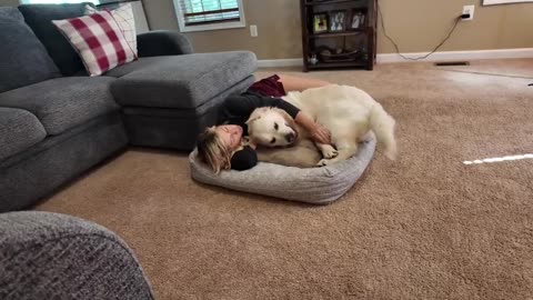 Pretending To Sleep In Dog's Bed #funny